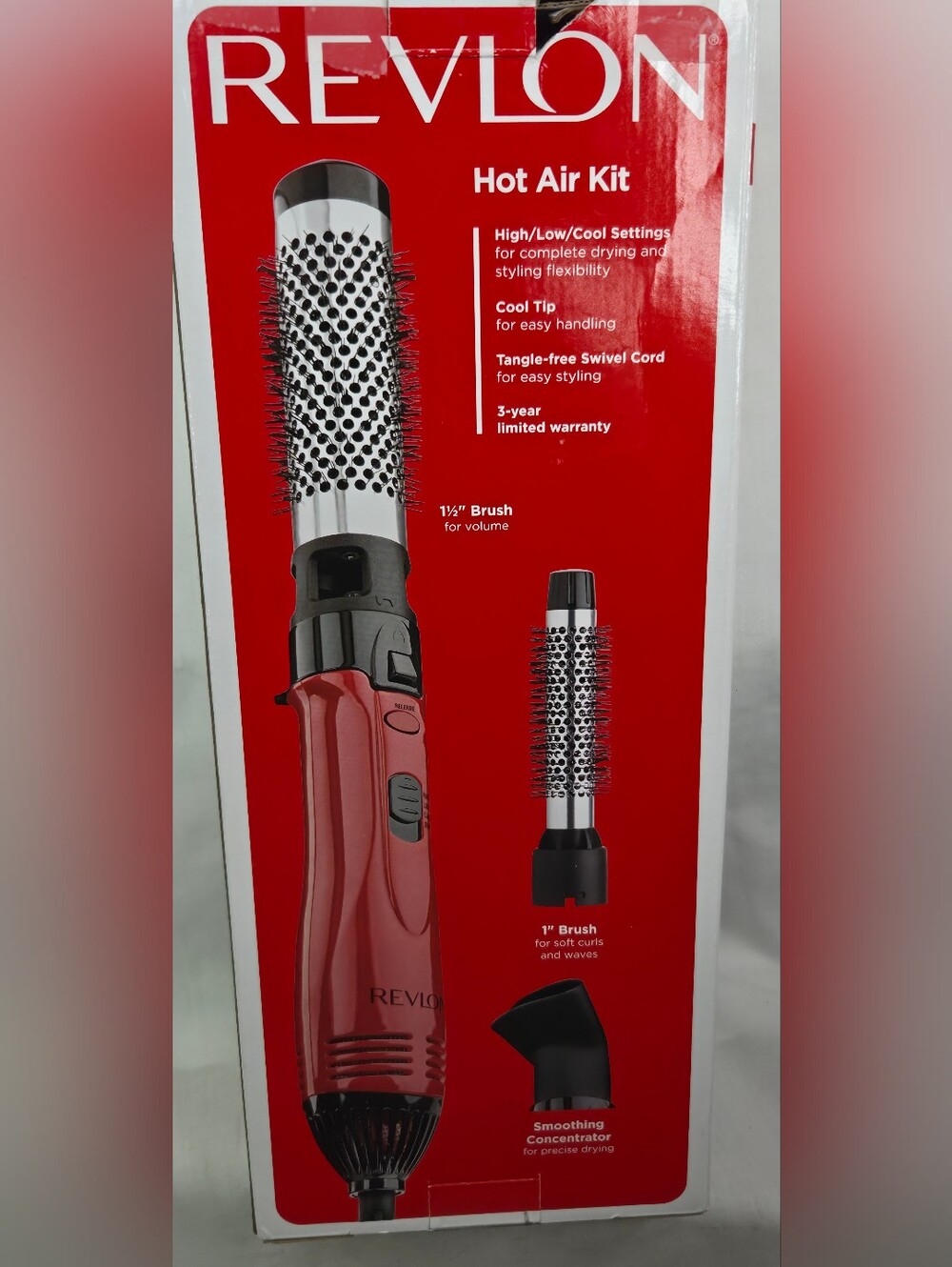 REVLON - RV440RED1 - Hot Air Brush Kit for Styling & Frizz Control New Open Box